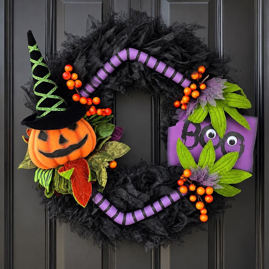 Boo / Jack O'Lantern Wreath