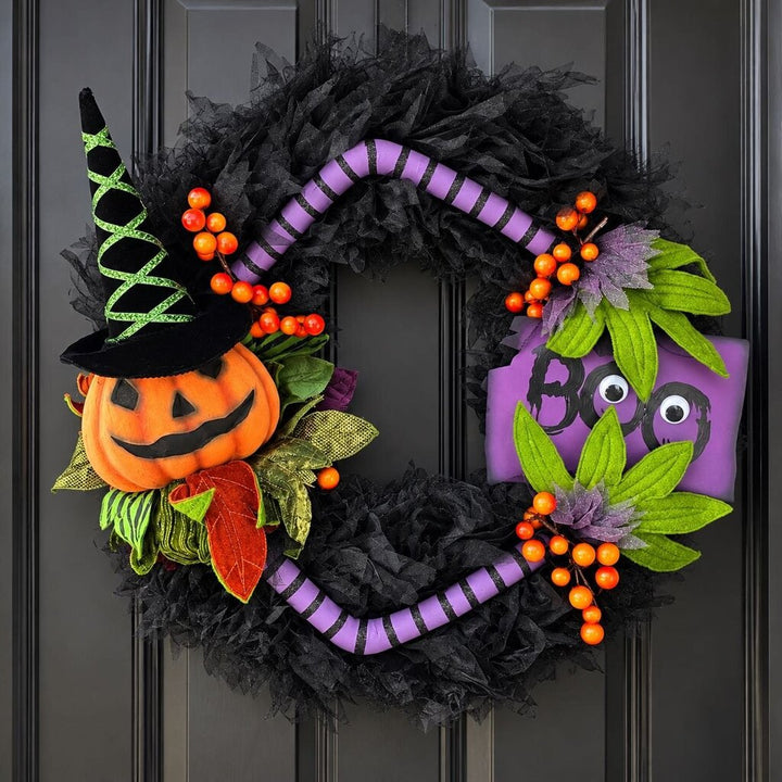 Boo / Jack O'Lantern Wreath