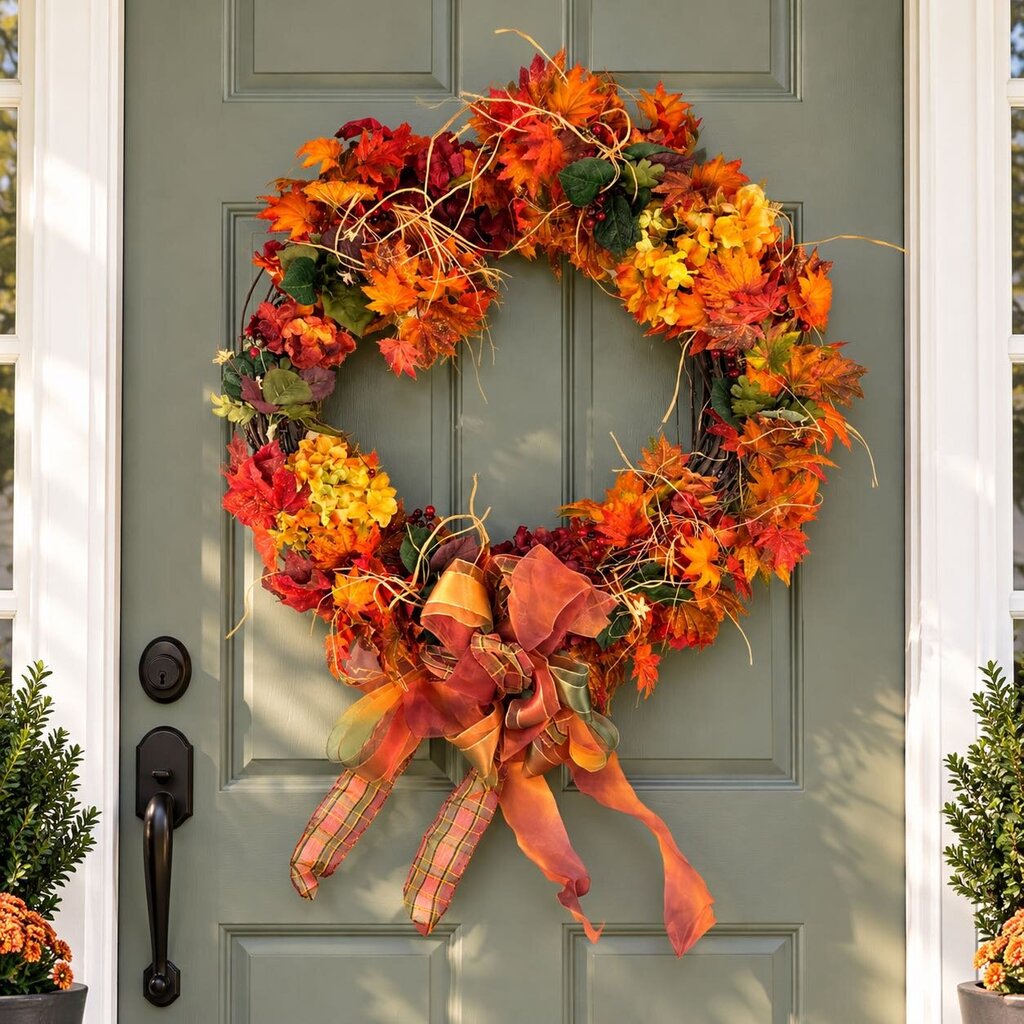 Shimmer Fall Leaf Wreath