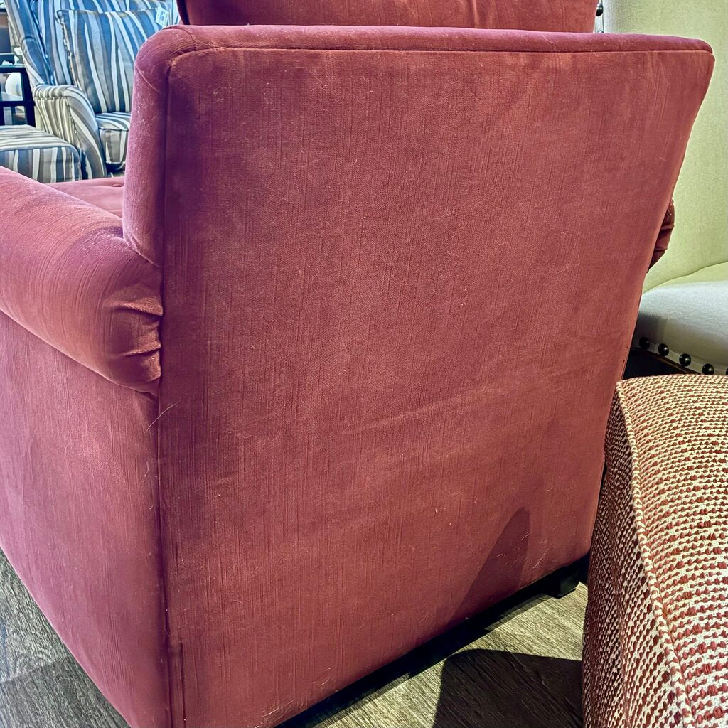 Orig. Price $1,735 - Tufted Rolled Armchair w/ Ottoman