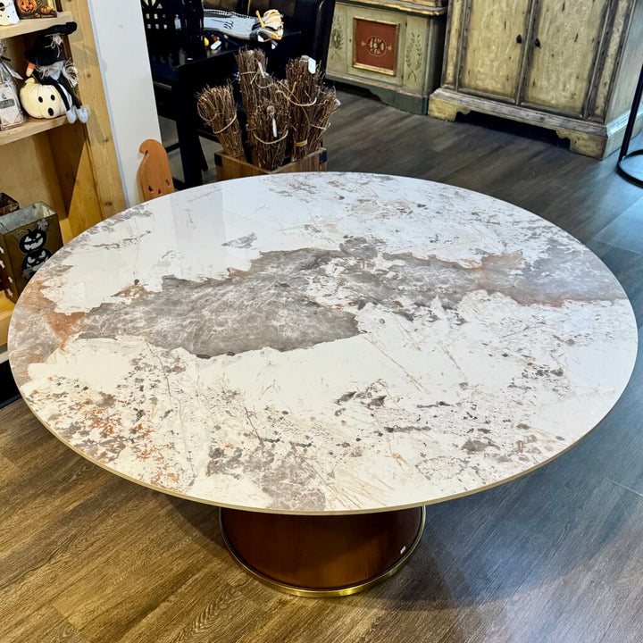 Orig. Price $1499 - Minimalist Round Stone Top Dining Table