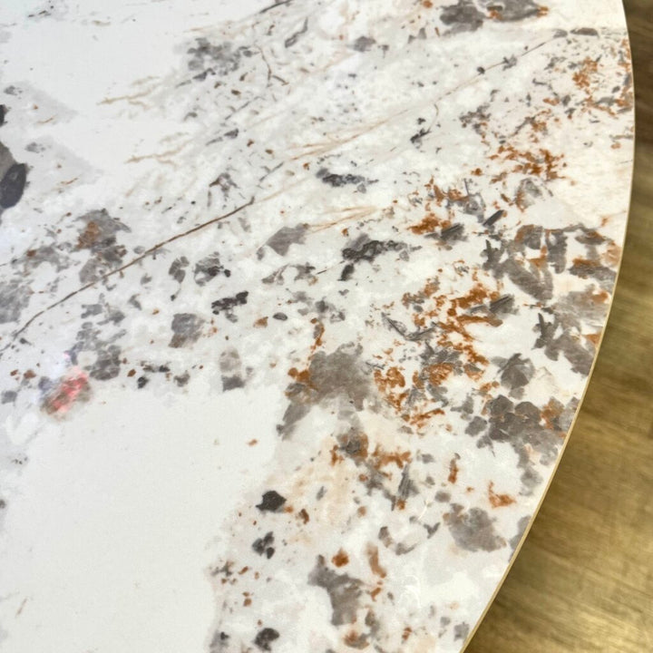 Orig. Price $1499 - Minimalist Round Stone Top Dining Table
