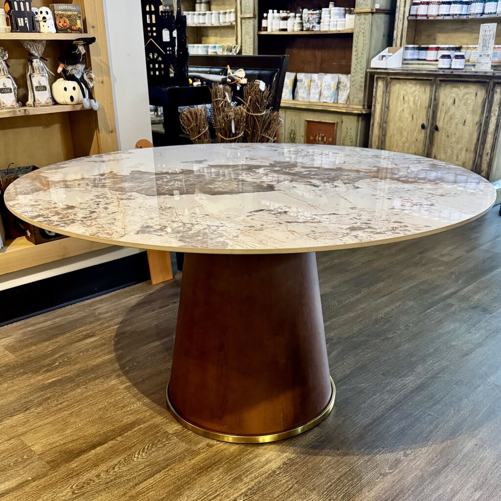 Orig. Price $1499 - Minimalist Round Stone Top Dining Table