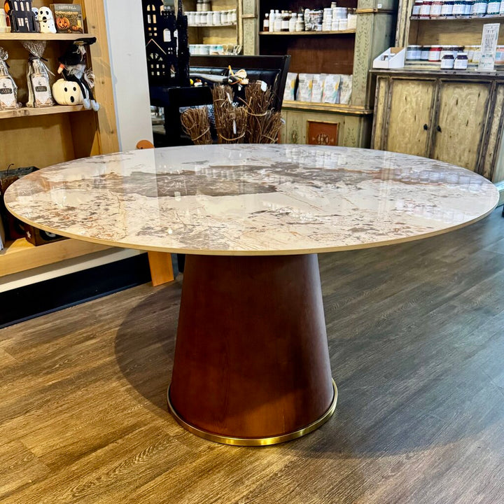 Orig. Price $1499 - Minimalist Round Stone Top Dining Table