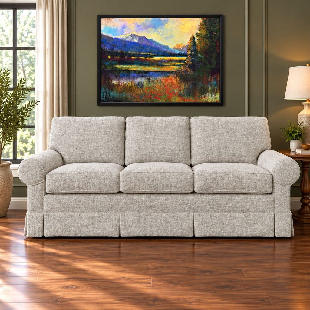 Orig. Price $1800 - Skirted 3 Cushion Sofa