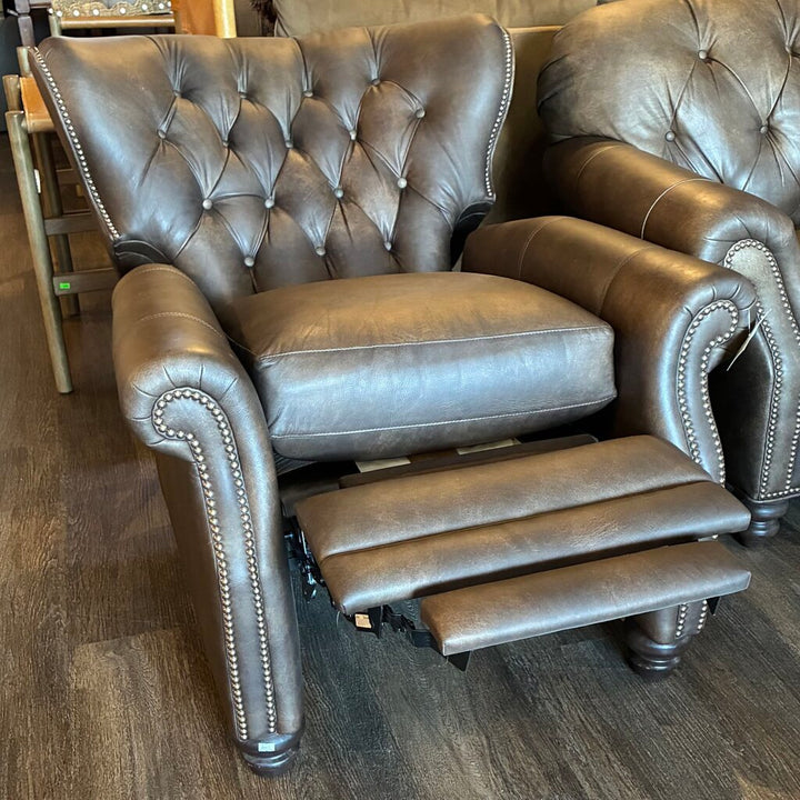 Orig. Price $2,599 - Powered Fan Back Vegan Leather Recliner - Working Condition