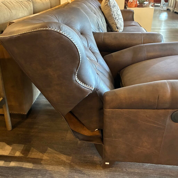 Orig. Price $2,599 - Powered Fan Back Vegan Leather Recliner - Working Condition