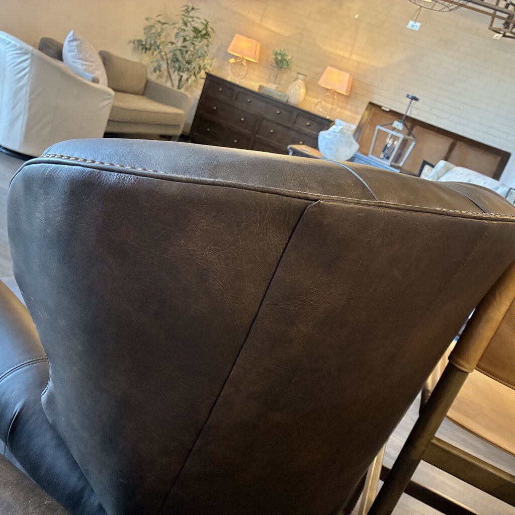 Orig. Price $2,599 - Powered Fan Back Vegan Leather Recliner - Working Condition