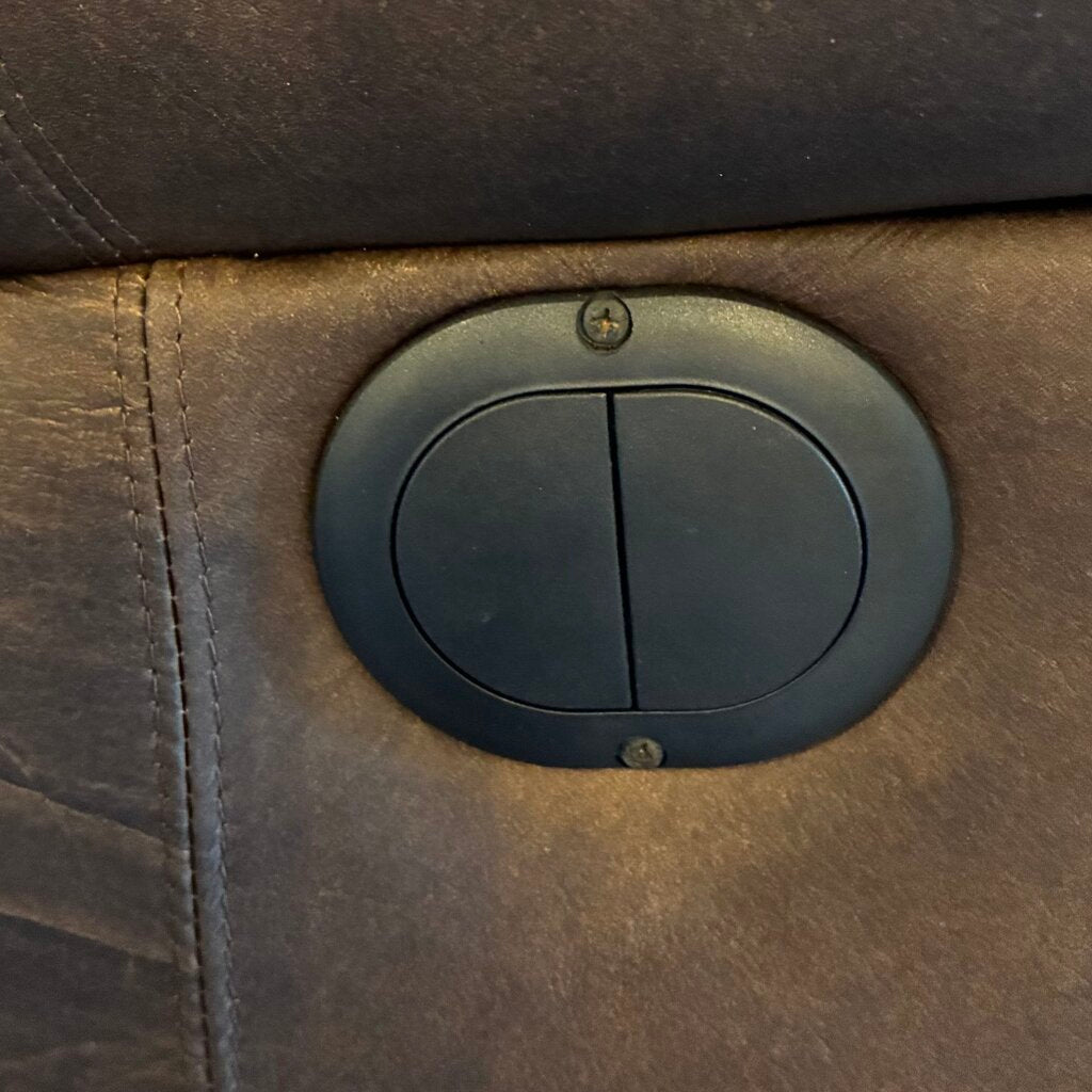 Orig. Price $2,599 - Powered Fan Back Vegan Leather Recliner - Working Condition