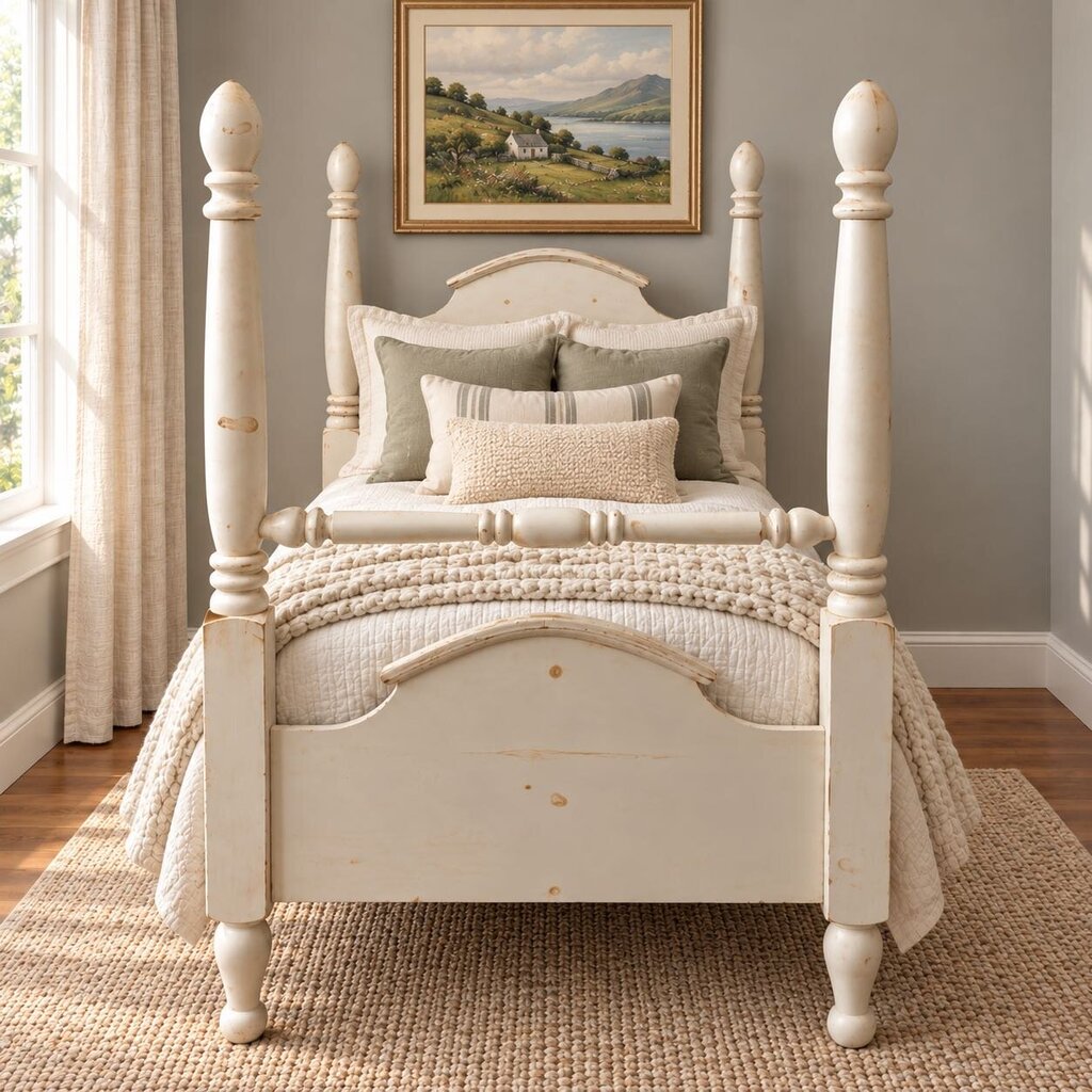 Shabby Chic Four Poster Bed - Twin XL