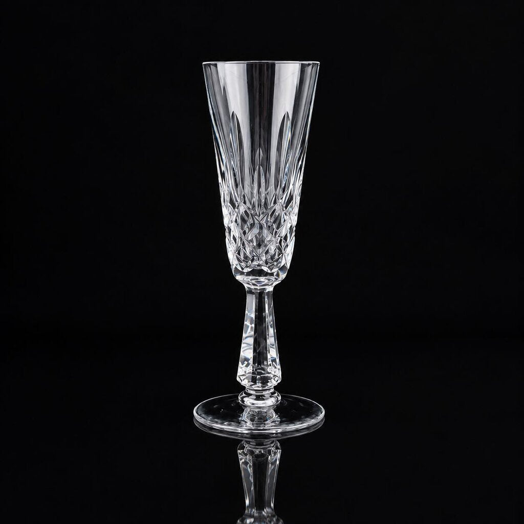 Set of 12 Crystal Flute Glasses