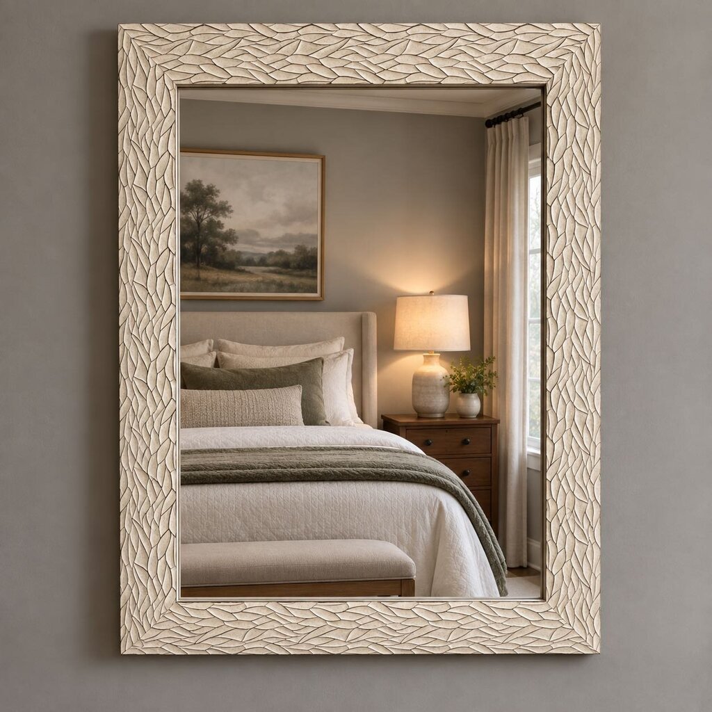 Birch Leaves Framed Mirror
