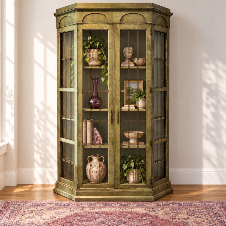 Tudor-style Vintage Curio Cabinet