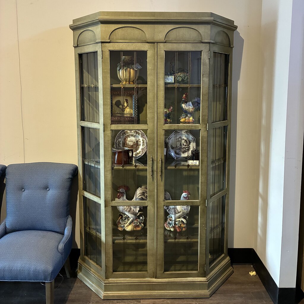 Tudor-style Vintage Curio Cabinet