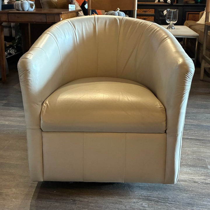 Orig. Price $1,385 - Veronica Swivel Leather Accent Chair