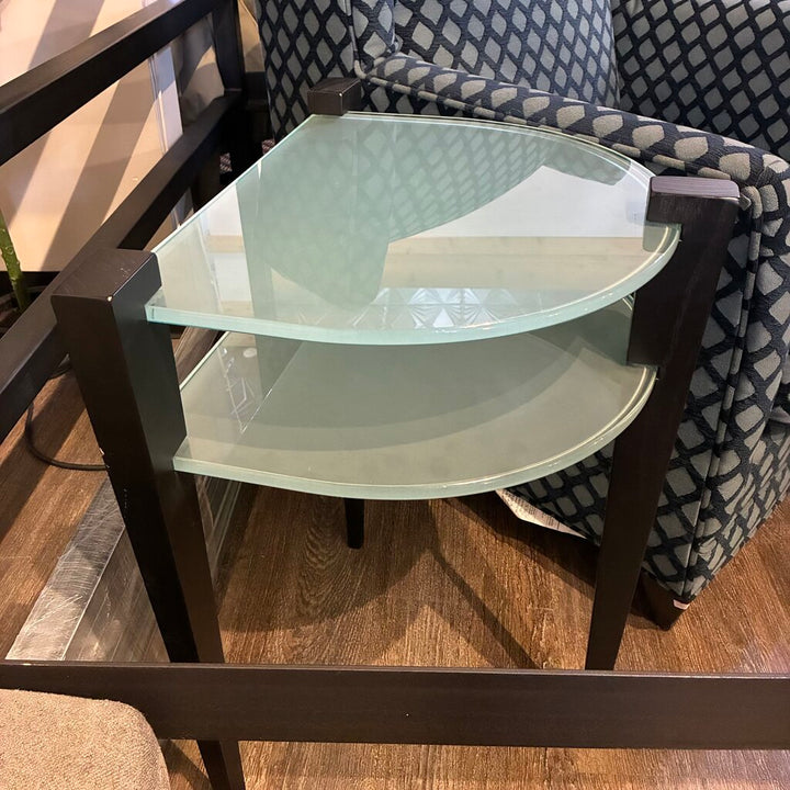 Demilune Frosted Glass Side Table
