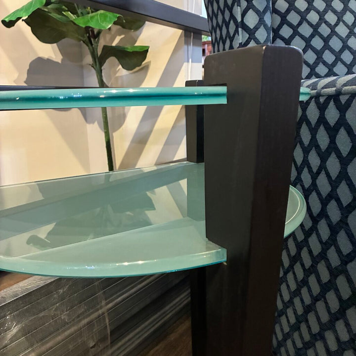 Demilune Frosted Glass Side Table