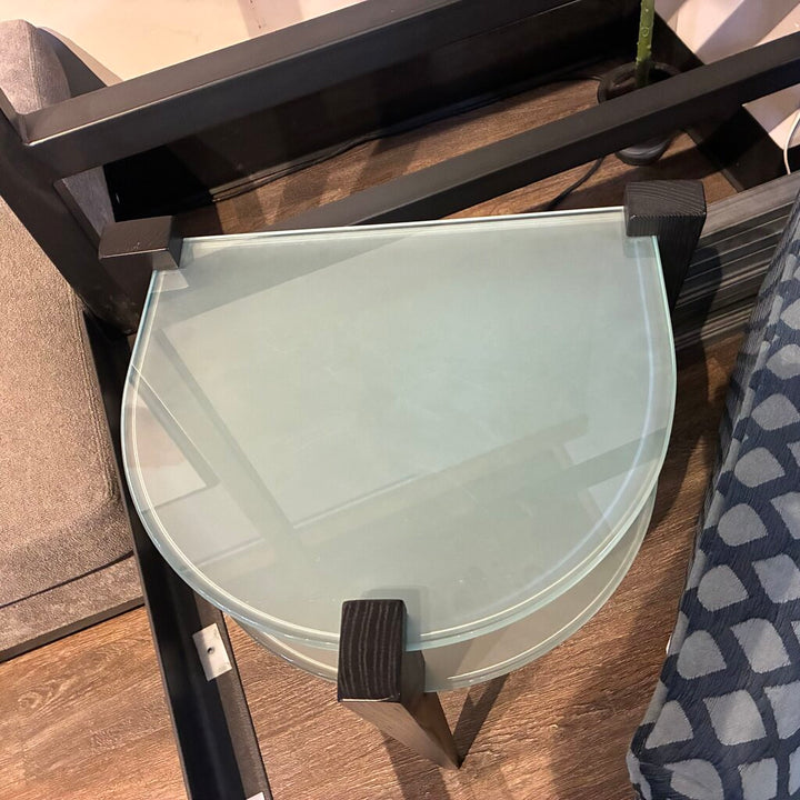 Demilune Frosted Glass Side Table
