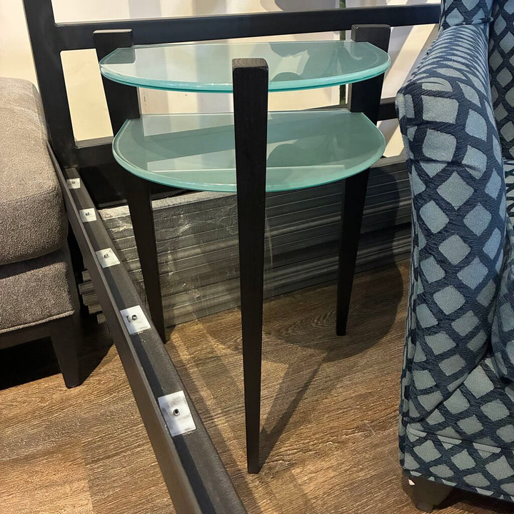 Demilune Frosted Glass Side Table