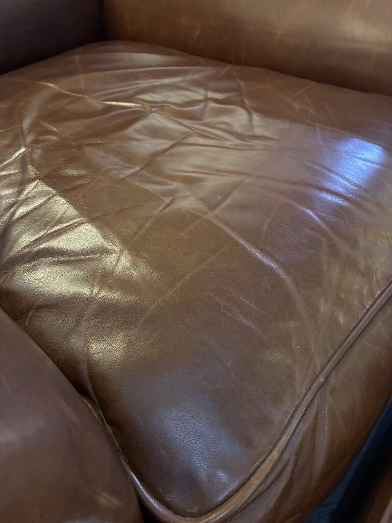 Orig. Price $2,298 - Metropolitan Collection Leather Club Chair w/ Ottoman