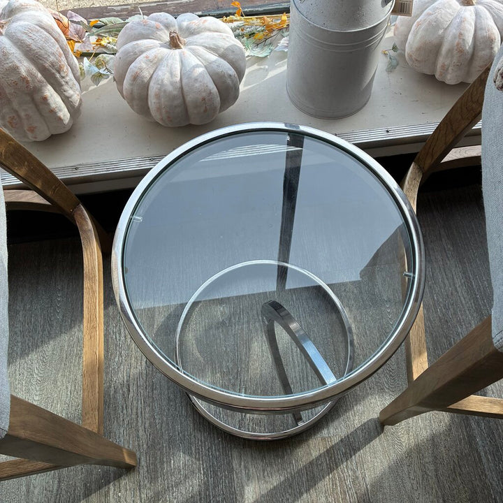 Modern Accent Table w/ Glass Top