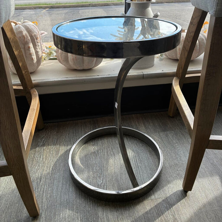 Modern Accent Table w/ Glass Top