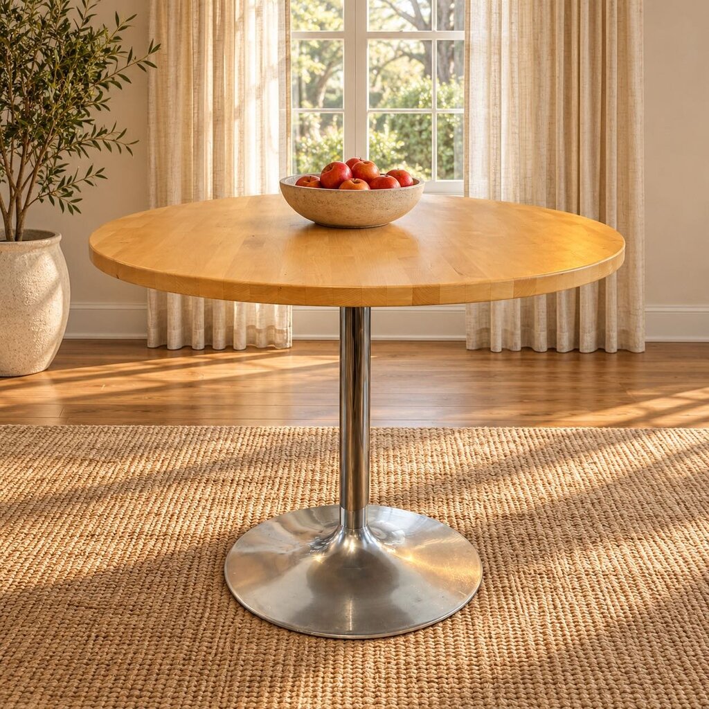 Tulip Dining Table w/ Butcher Block Top