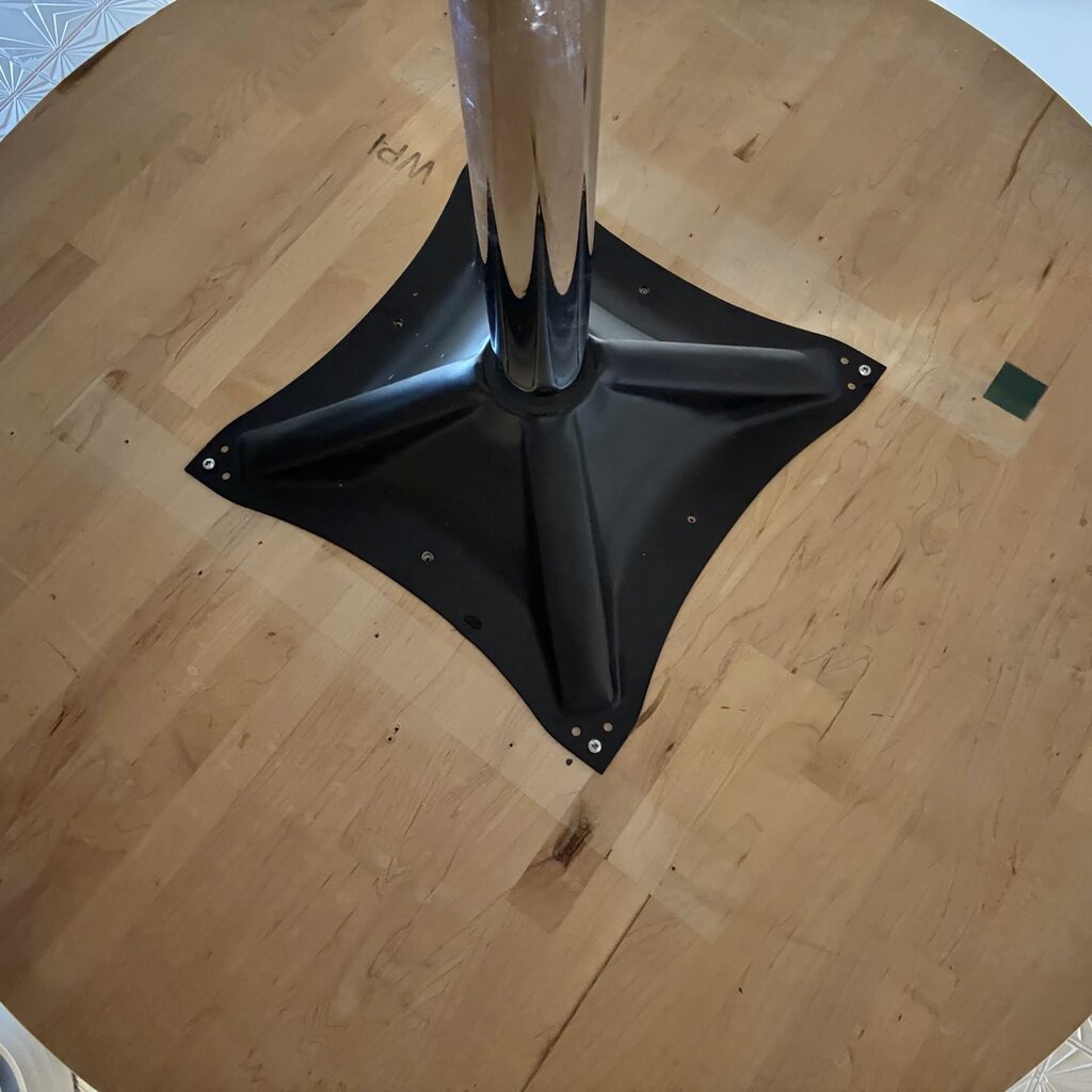 Tulip Dining Table w/ Butcher Block Top - Acosta's Home