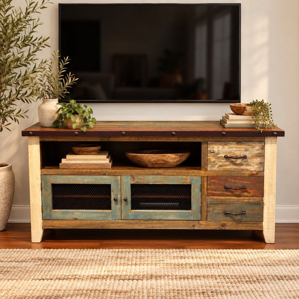 Antique-style Rustic Media Console