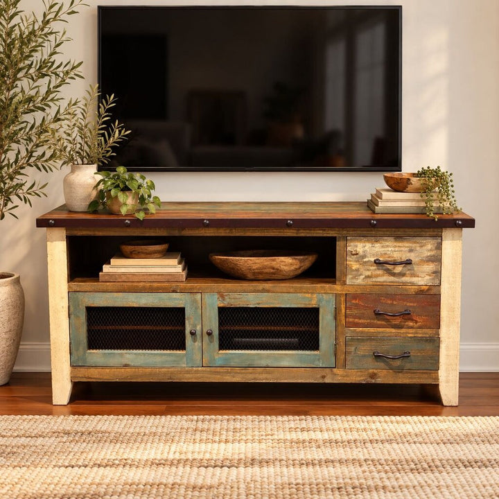 Antique-style Rustic Media Console