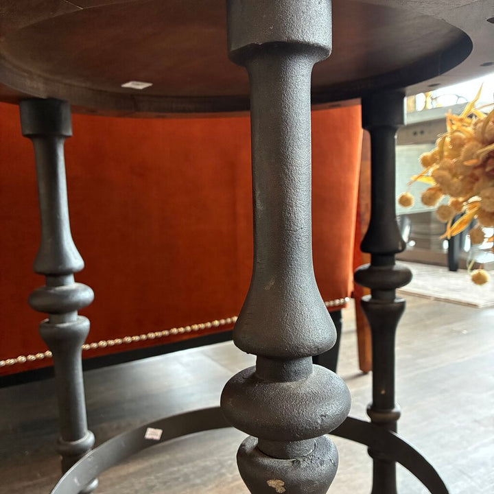 Orig. Price $129 - Rustic Round Wood & Iron Side Table