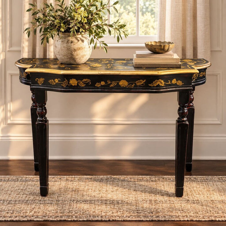 Ornate Painted Floral Hall Table