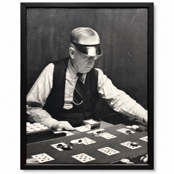 Orig. Price $750 -"Vegas Dealer" Framed Canvas