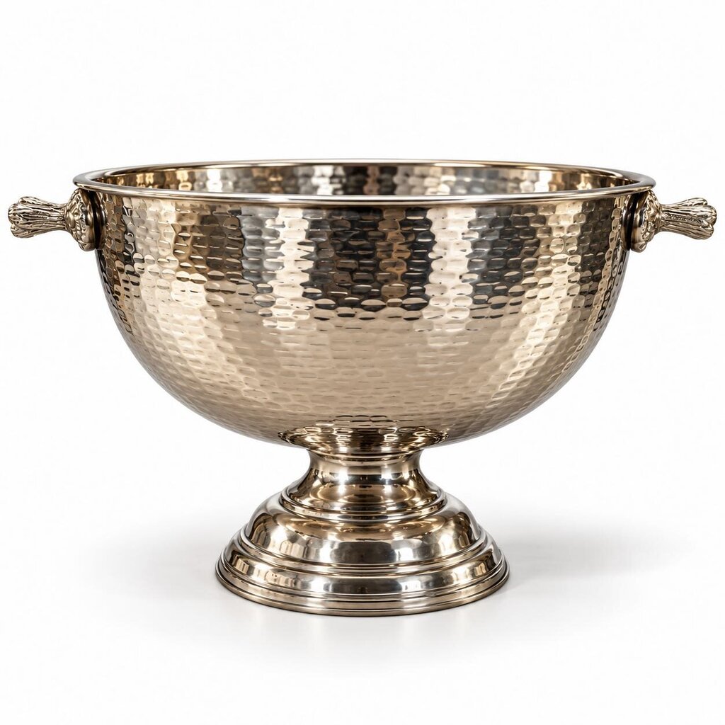 Hammered Metal Pedestal Beverage Server