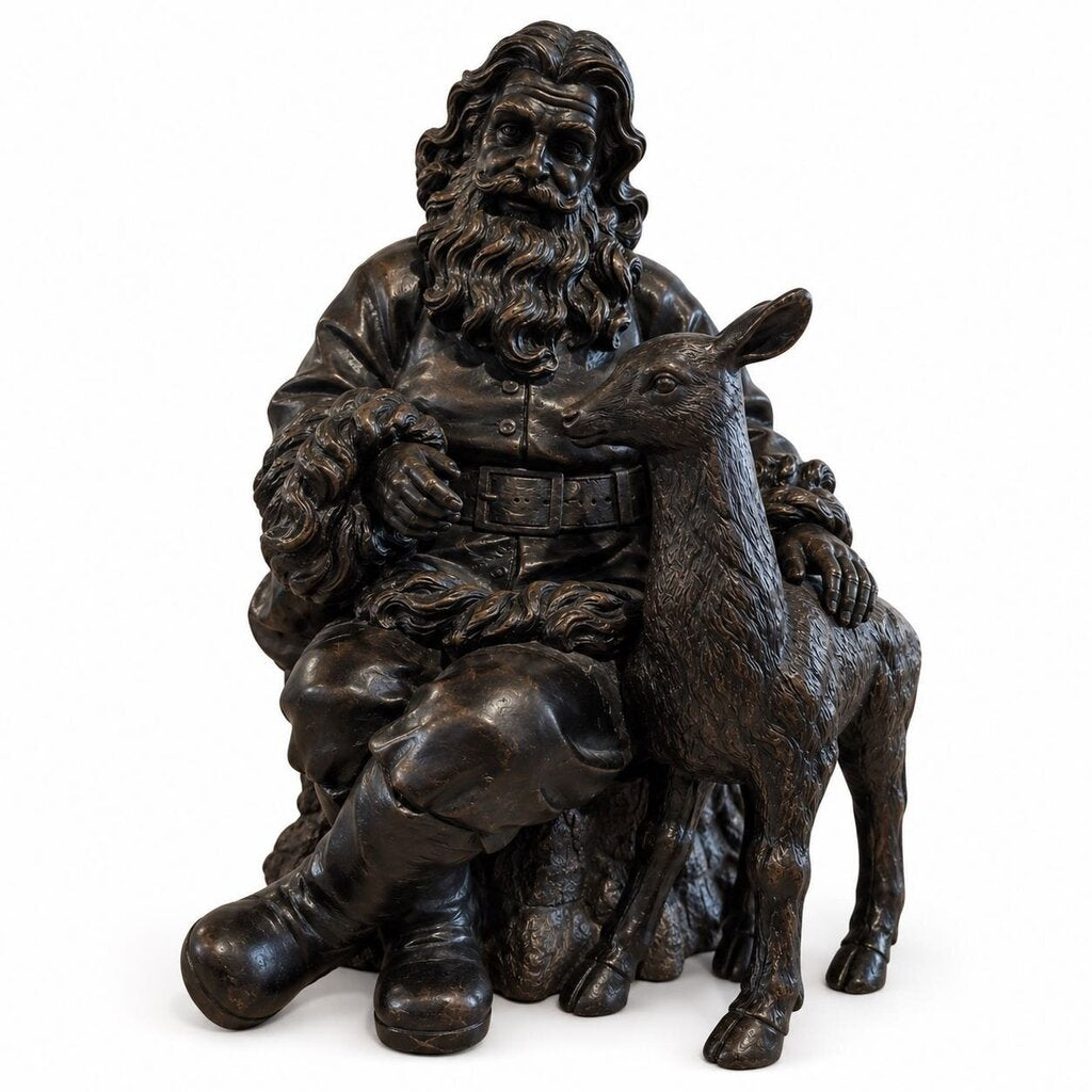 Resin Woodland Santa with Deer