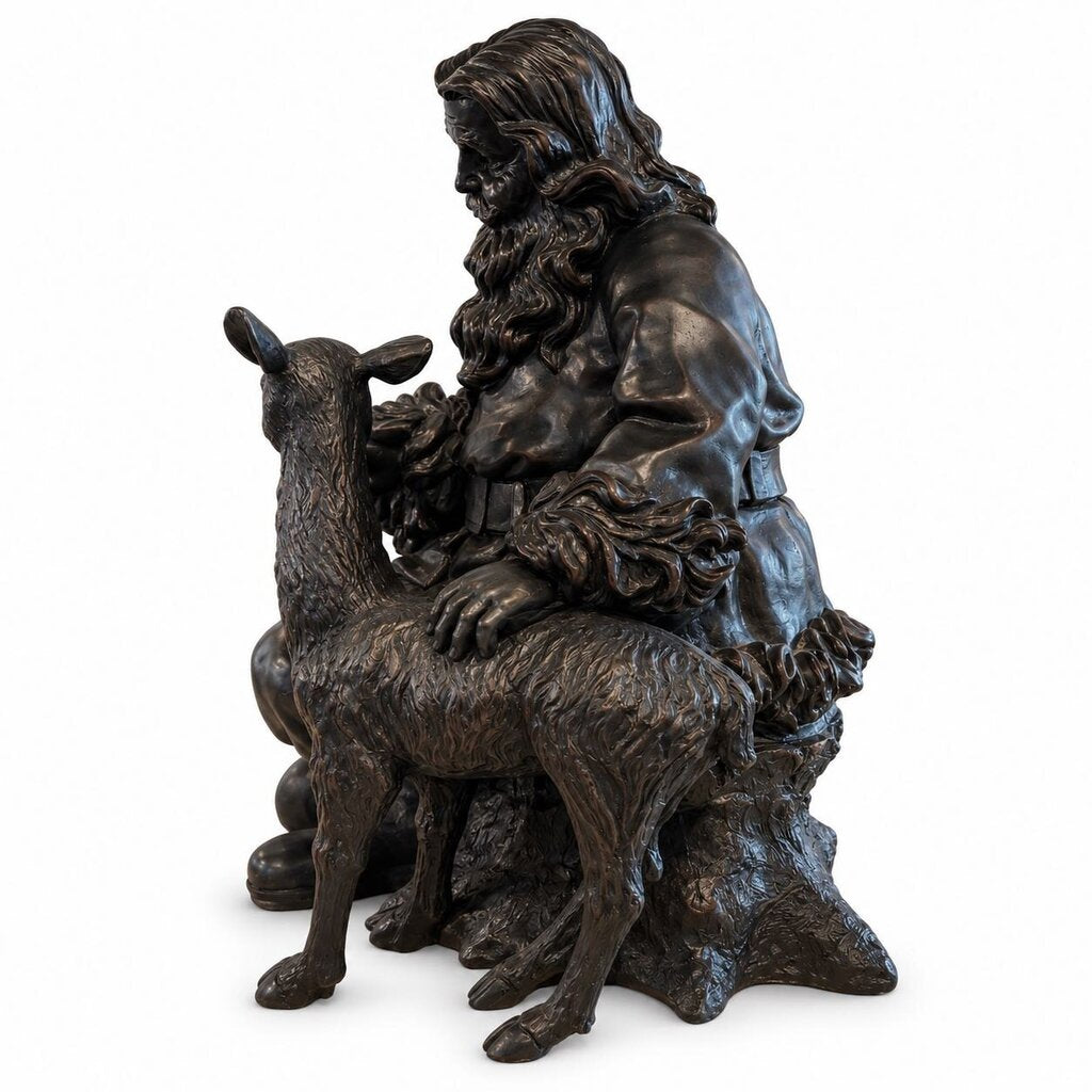Resin Woodland Santa with Deer