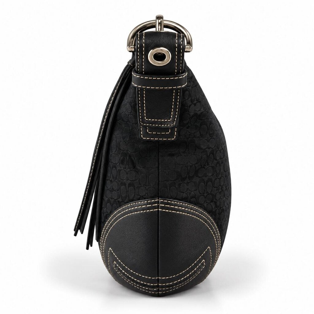 Leather / Canvas Adjustable Hobo Handbag
