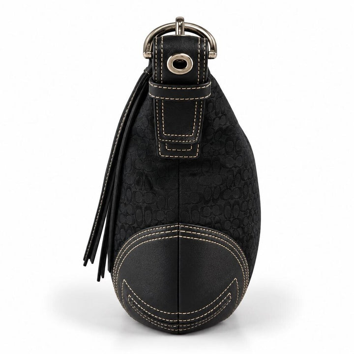 Leather / Canvas Adjustable Hobo Handbag