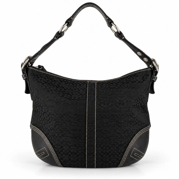 Leather / Canvas Adjustable Hobo Handbag