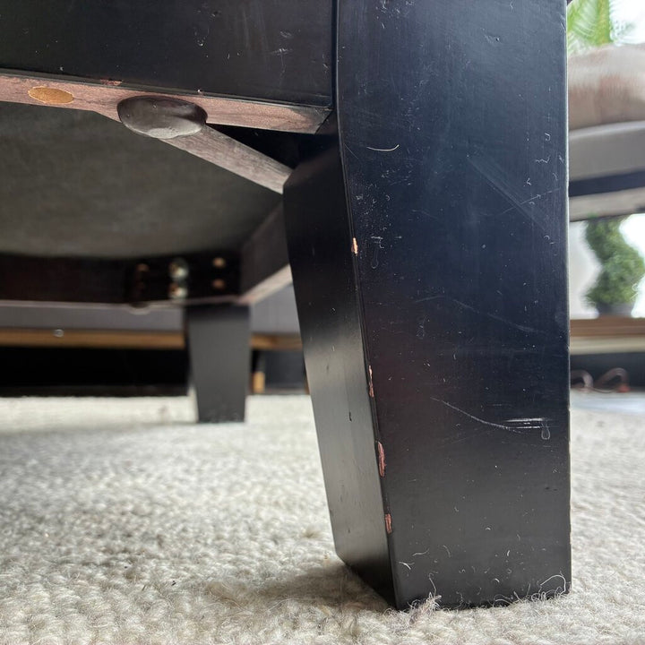 Tufted Vegan Leather Ottoman w/ Storage