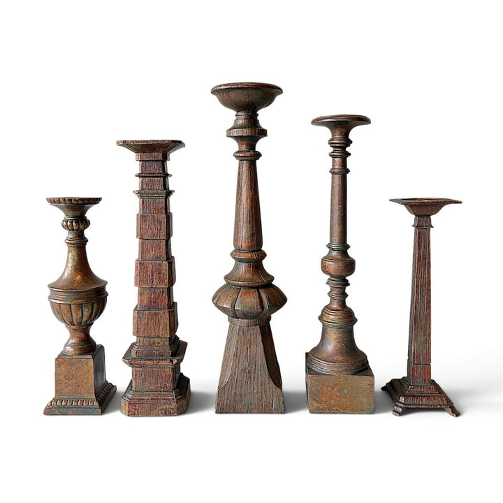 Orig. Price $350 - Set of 5 Wooden Candlesticks