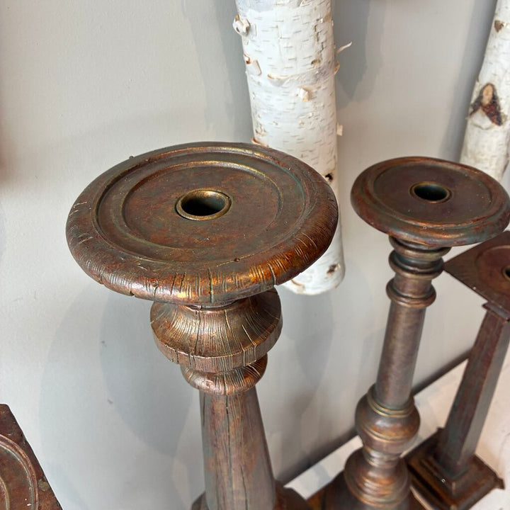 Orig. Price $350 - Set of 5 Wooden Candlesticks