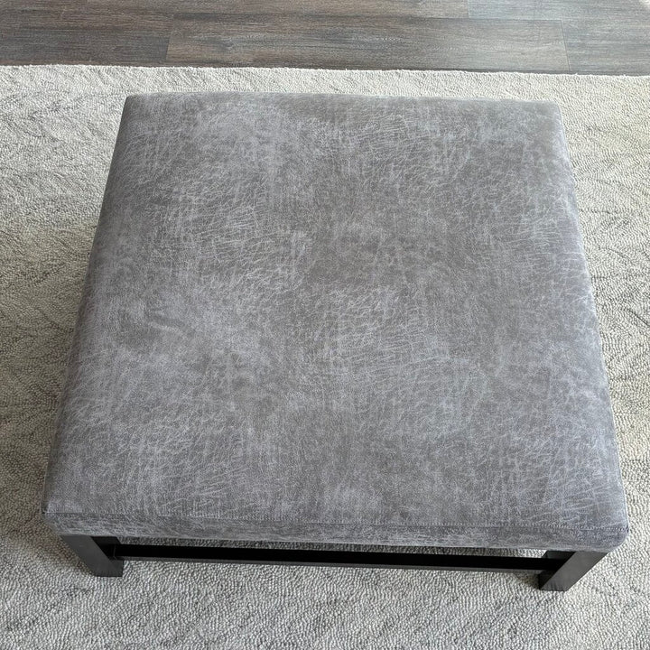 Orig. Price $1,259 - Suede Ottoman w/ Pair of Nesting Trays