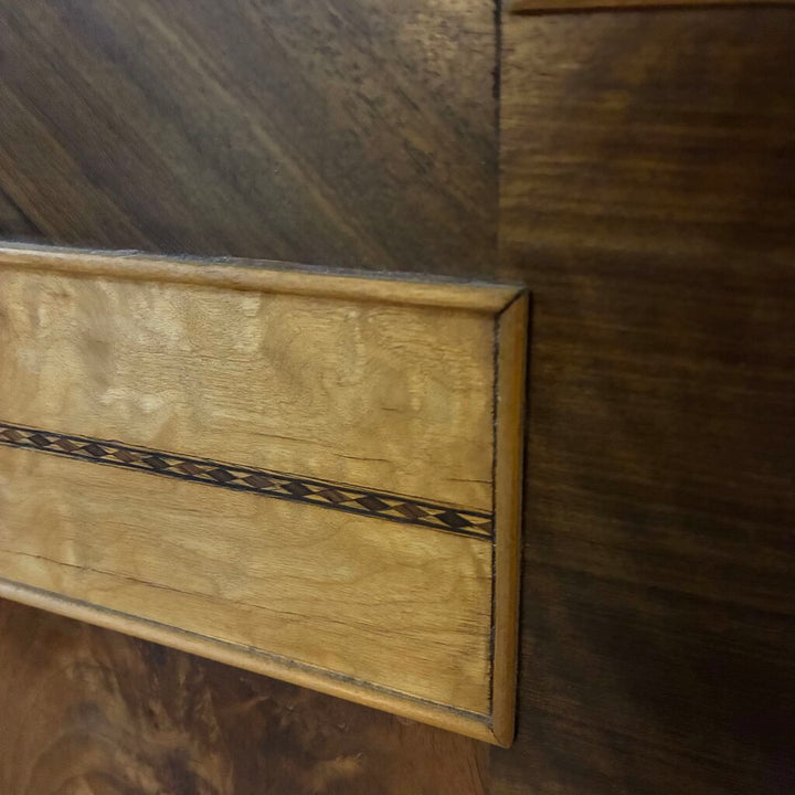1930's Art Deco-style Waterfall Wood Bed - Full - Acosta's Home