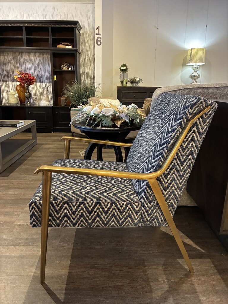 Orig. Price $1,295 - Zola Lounge Chair w/ Chevron Upholstery