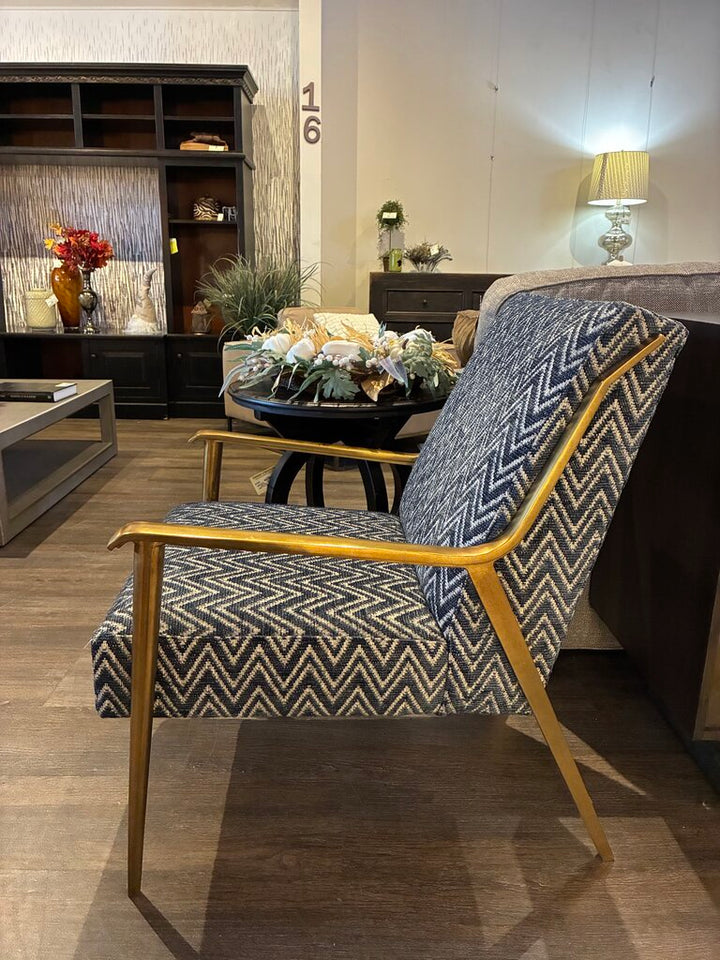 Orig. Price $1,295 - Zola Lounge Chair w/ Chevron Upholstery