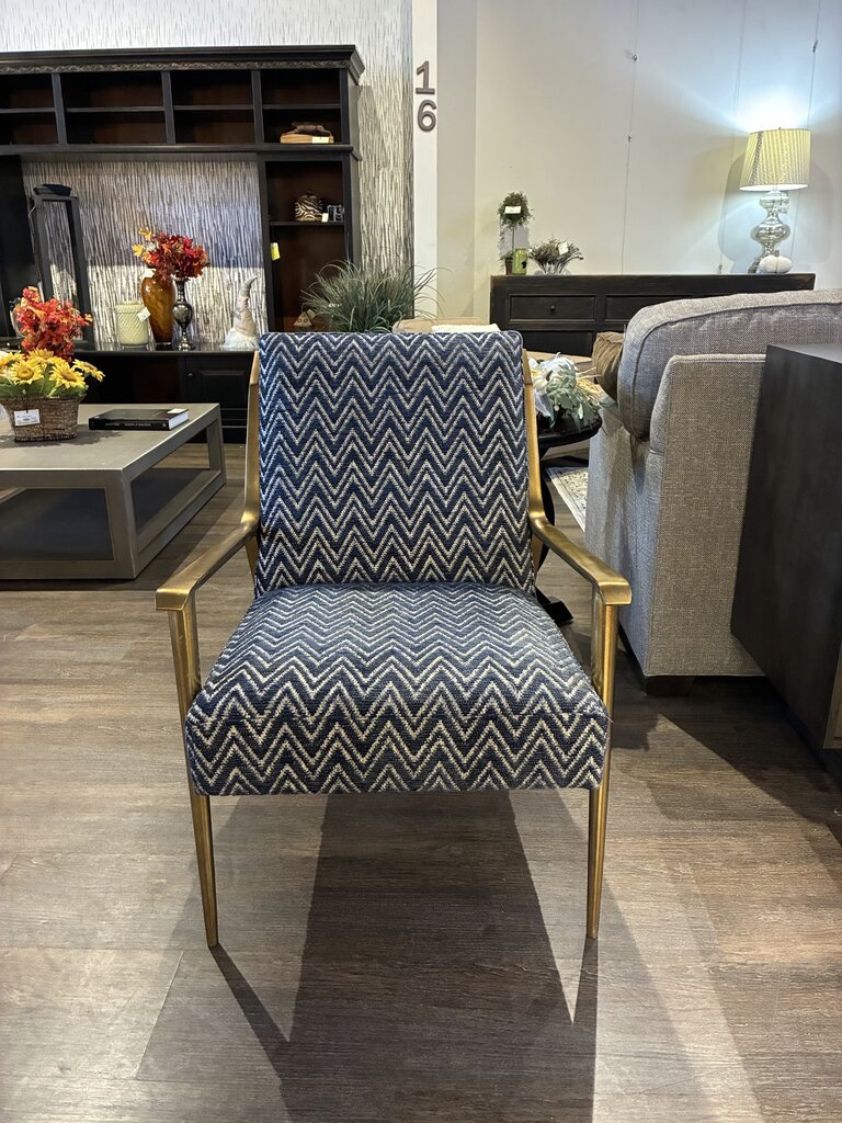 Orig. Price $1,295 - Zola Lounge Chair w/ Chevron Upholstery