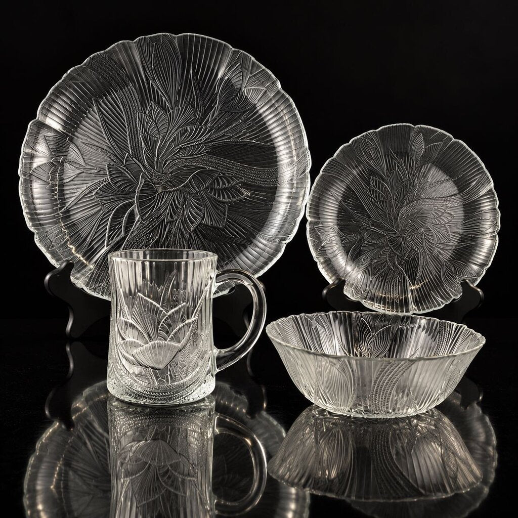 4 Piece/6 Place Dish Set - Canterbury Crocus