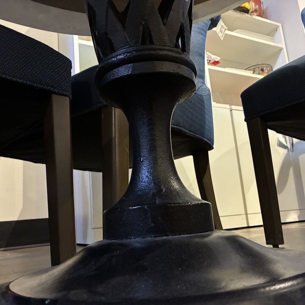 Frosted Glass Top Dining Table w/ Iron Base