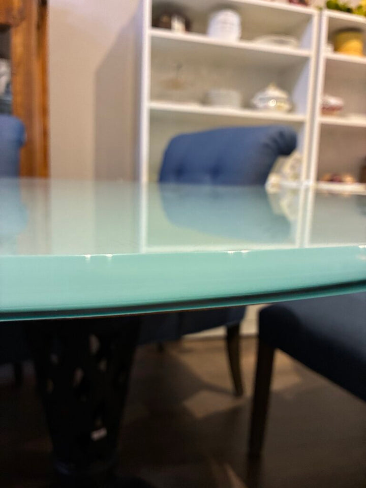 Frosted Glass Top Dining Table w/ Iron Base